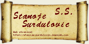 Stanoje Surdulović vizit kartica